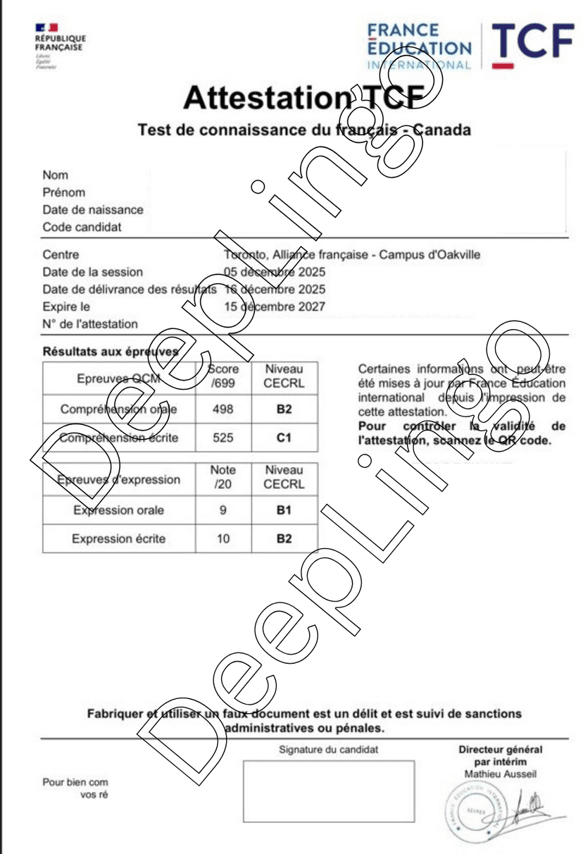 Daniel K. TCF score card